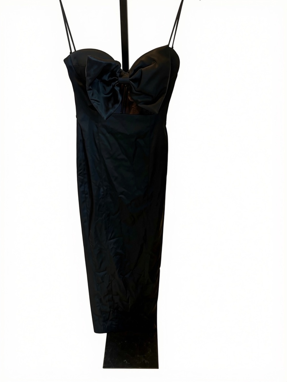 Classic Black Bow-Accent Slip Dress Sau Lee